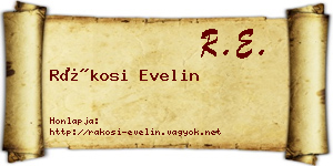 Rákosi Evelin névjegykártya